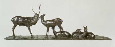 Stag and Deer with Fawns بقلم رامبرانت بوجاتي (1885-1916) بواسطة غير معروف غير معروف