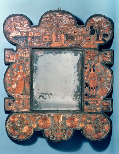 إطار مرآة عمل من القش ، 1670-80 بواسطة Unbekannt Unbekannt