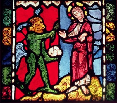 نافذة من كاتدرائية تروا تظهر إغراء المسيح في الصحراء ، ج 1225 بواسطة غير معروف غير معروف
