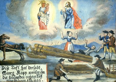 1806 صورة نذرية ، إصابة ، أعمال خشبية ، Neukirchen في Hl. Blut Pilgrimage Museum ، Cham ، Oberpfalz ، Upper Palatinate ، بافاريا ، ألمانيا بواسطة غير معروف