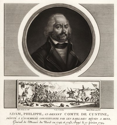 آدم فيليب ، كونت دي كوستين ، الجنرال الثوري الفرنسي ، أعدم بتهمة الخيانة 1793 بواسطة غير معروف