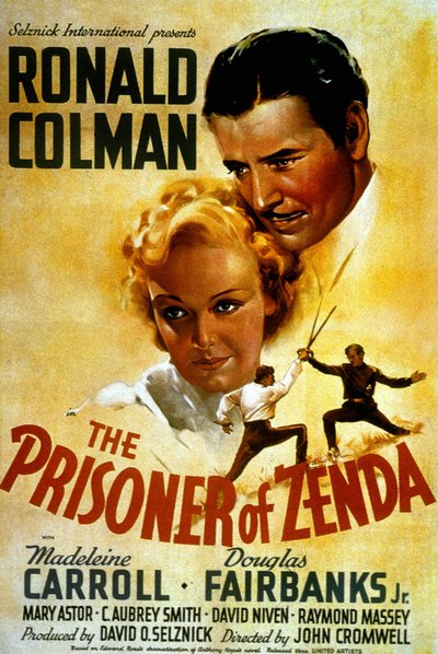 ملصق فيلم The Prisoner of Zenda من إخراج JohnCromwell مع Madeleine Carroll و Douglas Fairbank Jr 1937 بواسطة غير معروف