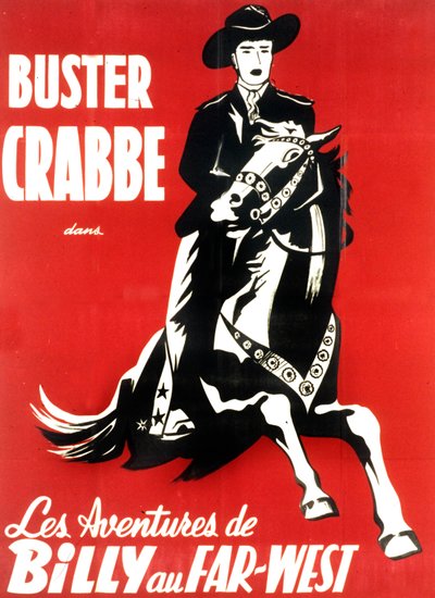 Affiche du film Les aventures de Billy au far west avec BusterCrabbe 1948 بواسطة غير معروف