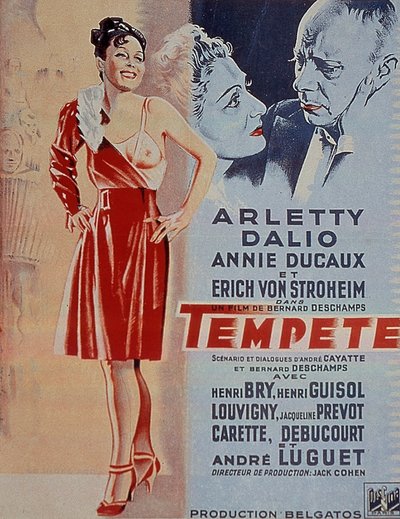 ملصق فيلم Tempete بواسطة BernardDeschamps مع Arletty 1940 بواسطة غير معروف