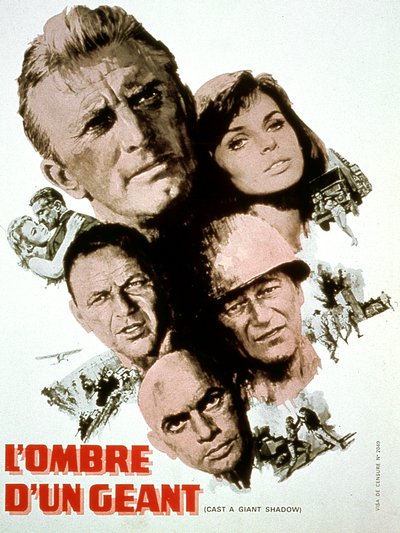 ألقى ملصق فيلم ظل عملاقًا بواسطة MelvillesHavelson مع Kirk Douglas Yul Brynner Frank Sinatra John Wayne and Senta Berger 1966 بواسطة غير معروف