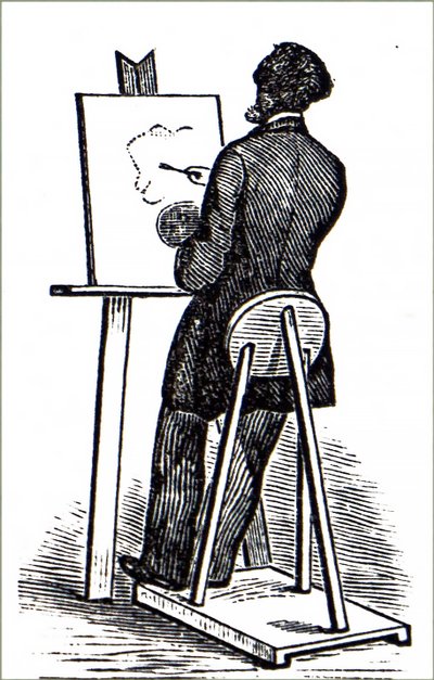 An artist using his easel. بواسطة غير معروف