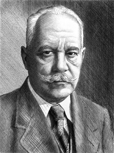 أرنولد سومرفيلد ، عالم فيزياء ألماني ، ج 1910-1920 بواسطة غير معروف