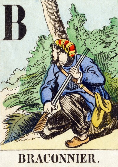 ب: براكونير - أبجدية الصيد ، حوالي 1890 (نقش) بواسطة غير معروف
