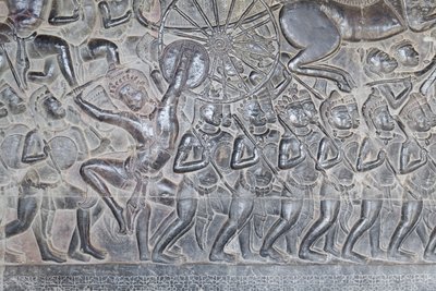 نقوش بارزة على الرواق الشمالي لأنغكور وات ، كمبوديا بواسطة فنان غير معروف