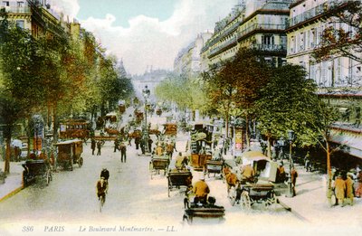 بوليفارد مونمارتر، باريس، حوالي عام 1900 بواسطة فنان غير معروف