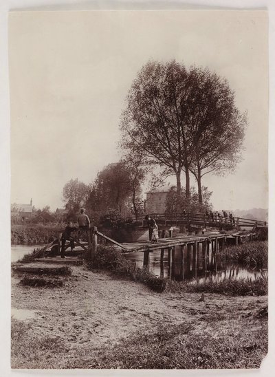 Bridges, Pile Children on a bridge, c 1890 بواسطة غير معروف