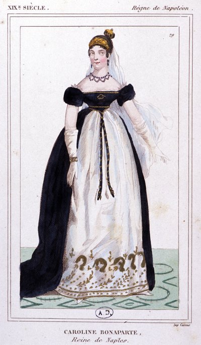 كارولين بونابرت، حوالي عام 1810 (نقش) بواسطة فنان غير معروف