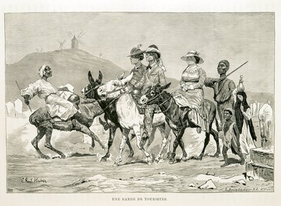 Cartoon of Western tourists in Egypt - Illustration from the Atlas of Egypt بواسطة غير معروف