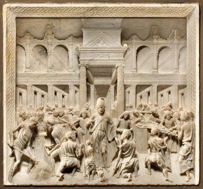 صحن الكنيسة المركزي ، جيوفاني أنطونيو أميديو 1481-84 ، Sant'Imerio يوزع الصدقات ، كاتدرائية سانتا ماريا أسونتا ، كاتدرائية ، كريمونا ، لومباردي ، إيطاليا (صورة) بواسطة غير معروف
