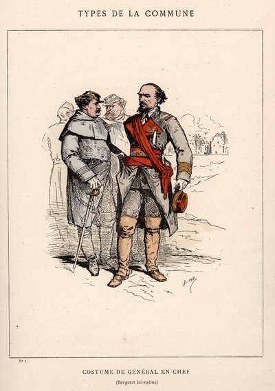 Commune de Paris: costume de COSTITUTE DE GENERAL EN CHEF في "" Les Communeux بواسطة غير معروف