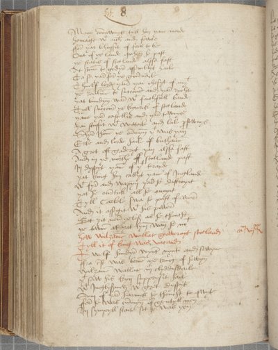 نسخة من تاريخ أندرو وينتون ، ظهر الصفحة 319 ، حوالي 1550 (حبر على ورق) بواسطة غير معروف