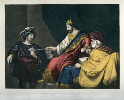داود يسلم أوريا رسالة - الكتاب المقدس بواسطة فنان غير معروف
