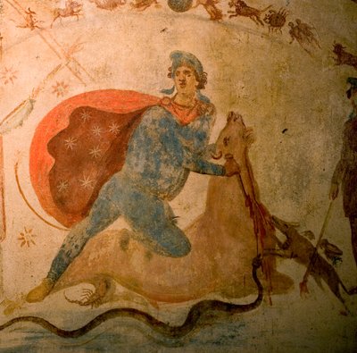 تفاصيل لوحة جصية في Mithraeum (صورة) بواسطة فنان غير معروف
