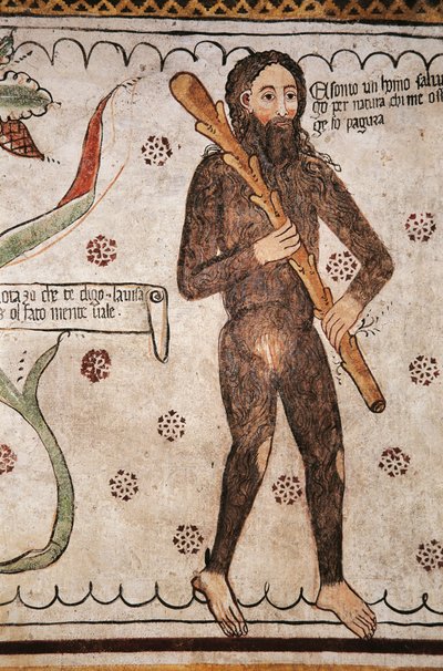 Ego sonto un homo salvadego per natura، chi me ofende ge fo pagura (أنا رجل متوحش بطبيعته ، أولئك الذين يسيئون إلي سأضع الخوف) ، في الهواء الطلق ، متحف Homo Salvadego ، Sacco ، Cosio Valtellino ، لومباردي ، إيطاليا بواسطة فنان غير معروف