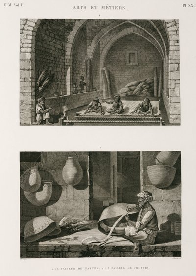 التصنيع ، صانعو الحصير ونساجون السلال الآخرون ، مصر ، ج 1798 بواسطة غير معروف