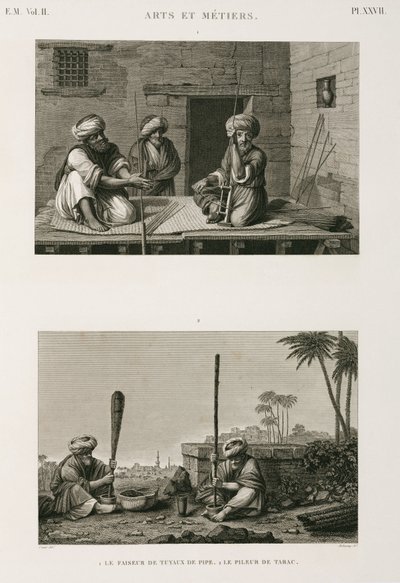 التصنيع ، صناع جذوع الأنابيب الأخرى ومضارب التبغ ، مصر ، ج 1798 بواسطة غير معروف