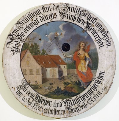 المتحف الفرانكوني Feuchtwangen وسط منطقة بافاريا الفرانكونية في ألمانيا ، هدف هدف الرماية من 1756 مع آلهة فورتشن بواسطة غير معروف