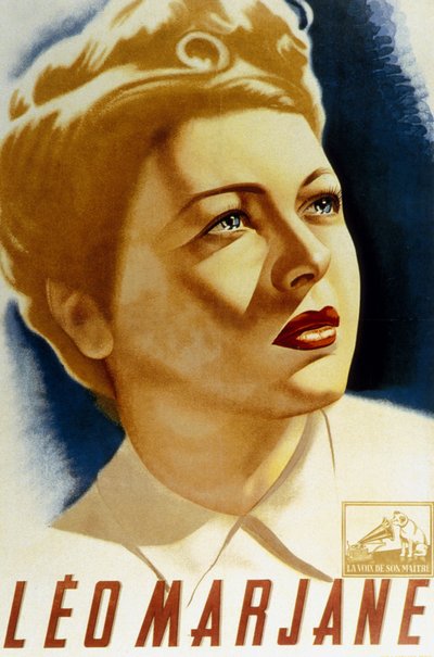 French Singer Leo Marjane on a poster by Andre بواسطة غير معروف