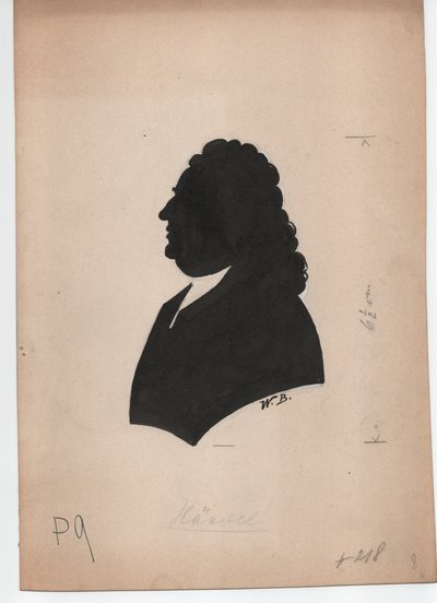 جورج فريدريك هاندل (1785-1759) (حوالي 1850، صورة ظلية) بواسطة فنان غير معروف