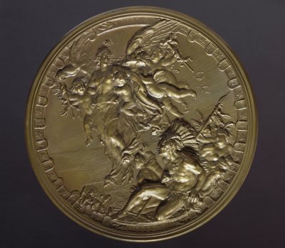 الميدالية البرونزية المذهبة للاحتفال بالذكرى 400 لاكتشاف الأمريكتين (1492-1892) بواسطة فنان غير معروف