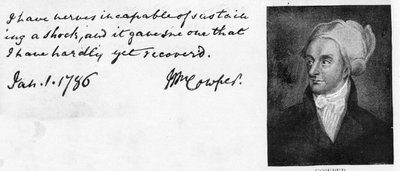 Handwriting and signature of William Cowper بواسطة غير معروف