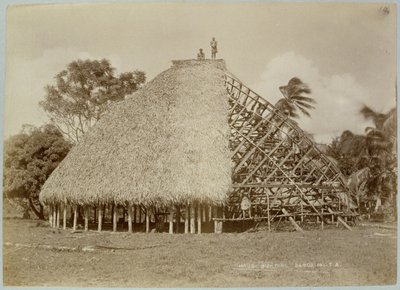 مبنى منزل في ساموا ، حوالي عام 1875 (صورة بني داكن) بواسطة غير معروف