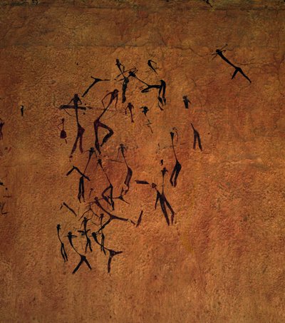مشهد الصيد ، من كهوف Valltorta ، العصر الحجري الحديث (الرسم على الحائط) بواسطة فنان غير معروف