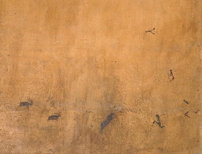 مشهد الصيد ، من كهوف Valltorta ، العصر الحجري الحديث (الرسم على الحائط) بواسطة فنان غير معروف