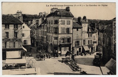 Ile de France, Seine et Marne (77), Ferte-sous-Jouarre (Ferte-sous-Jouarre): the crossroads of the Church - Postcard late 19th-beginning 20th century بواسطة غير معروف