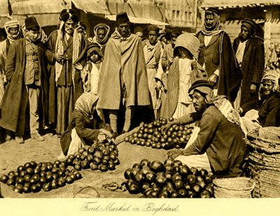 العراق - سوق الفاكهة في بغداد بواسطة فنان غير معروف