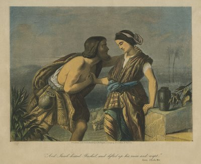 يعقوب يعلن حبه لراحيل - الكتاب المقدس بواسطة فنان غير معروف