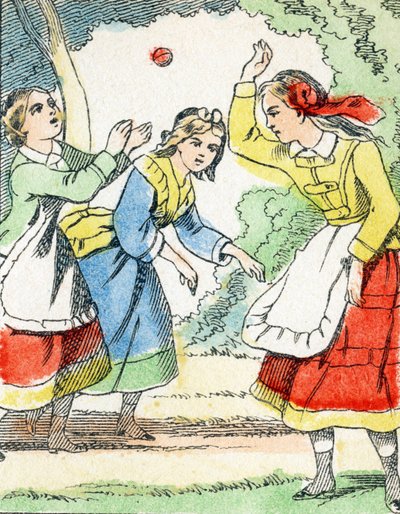 اللعبة: La pelota - الأبجدية الترفيهية للأطفال c1890 (طباعة حجرية) بواسطة غير معروف