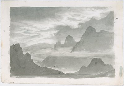 طبقات من الستراتوس، تلف المنحدرات الجبلية، حوالي 1803-1811 بواسطة فنان غير معروف