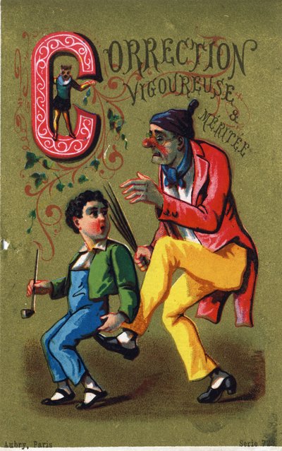 حرف ج: التصحيح القوي والجوهر. نقش في "Alphabet des grotesques" ". سلسلة من 25 مطبوعة حجرية ملونة للإعلان على خلفية قديمة ، أواخر القرن التاسع عشر. قاتمة: 11 × 7 سم بواسطة غير معروف