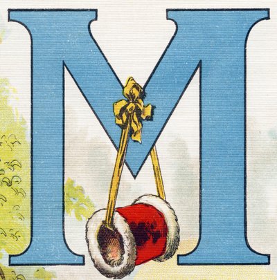 حرف م: الكم. نقش في "ABC L'alphabet des bebes". حجم غير قابل للكسر على القماش في الطباعة الحجرية الملونة. A. Capendu ، محرر ، باريس. أوائل القرن العشرين ، حوالي عام 1905. صور من أصل إنجليزي ، مصحوبة بكلمات بالفرنسية تتوافق مع كل منها بواسطة غير معروف