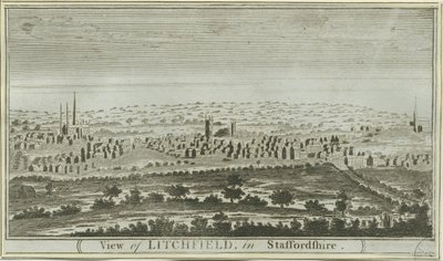 Lichfield - South West View: نقش ، بدون تاريخ [1780-85] بواسطة غير معروف