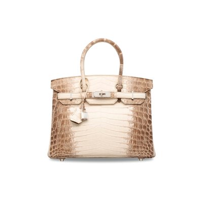 Matte White Himalaya Nilocticus Crocodile Diamond Birkin 30، Hermès، 2014 (جلد التمساح والذهب الأبيض والماس) بواسطة غير معروف