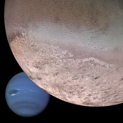 Montage of Neptune and it