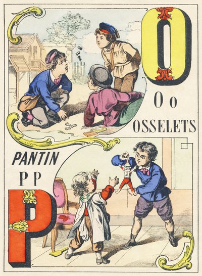 OP: osselets، pantin - Games Alphabet، c.1890 (رسم توضيحي) بواسطة غير معروف
