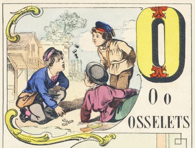 O: osselet - Games Alphabet، c.1890 (شكل توضيحي) بواسطة غير معروف
