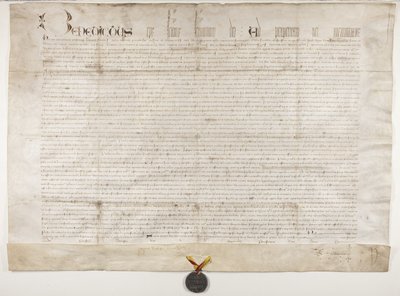 Papal Bull confirming charter of Bishop Henry Wardlaw, recto بواسطة غير معروف