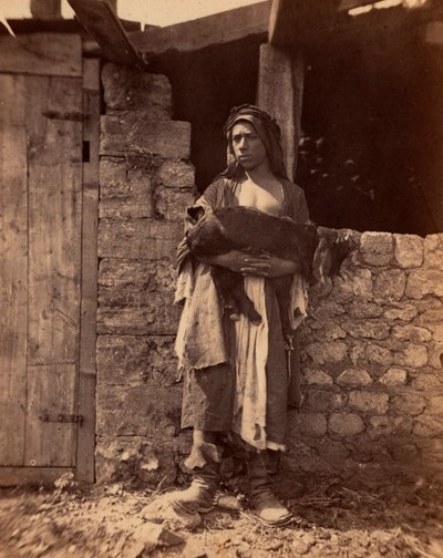 باتري من لبنان مع طفل. تصوير شارل لالماند (1826-1904) في "سوريا والأزياء والرحلات والمناظر الطبيعية". 1865. مجموعة خاصة. بواسطة فنان غير معروف