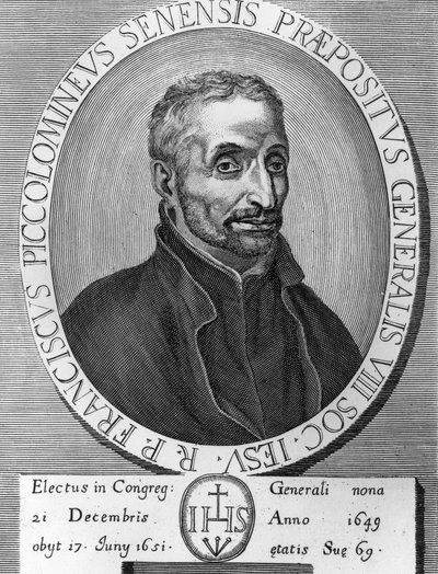 كانت صورة فرانشيسكو بيكولوميني (1582-1651) ، اليسوعي الإيطالي ، الرئيس العام لجمعية يسوع من 1649 إلى 1651 ، نقش بواسطة فنان غير معروف