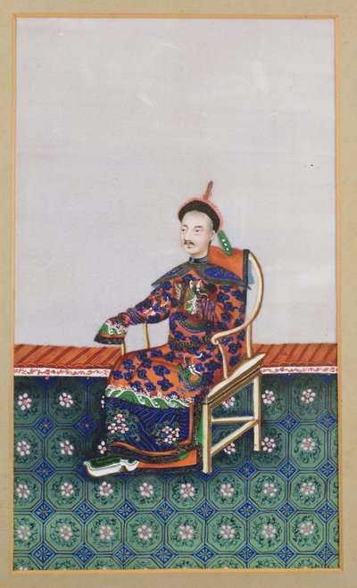 صورة لرجل صيني (ملون على ورق) بواسطة غير معروف