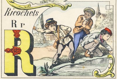 R: ricochets - ألعاب الأبجدية ، حوالي 1890 (رسم توضيحي) بواسطة غير معروف